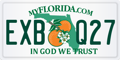 FL license plate EXBQ27