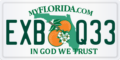 FL license plate EXBQ33