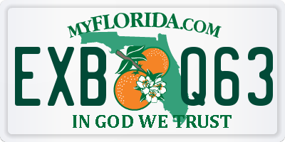 FL license plate EXBQ63