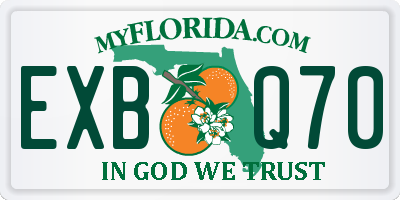 FL license plate EXBQ70