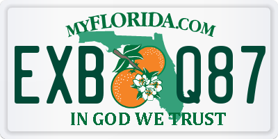 FL license plate EXBQ87