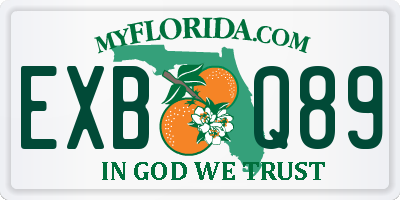 FL license plate EXBQ89