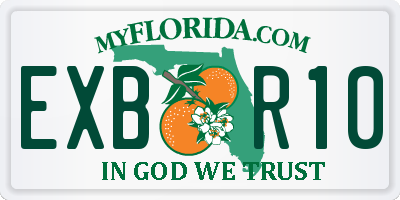 FL license plate EXBR10