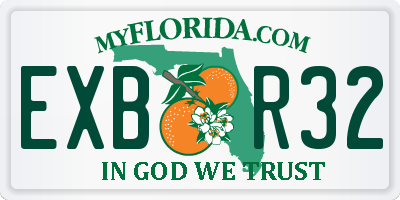 FL license plate EXBR32