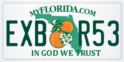 FL license plate EXBR53