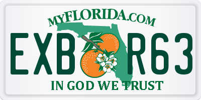 FL license plate EXBR63