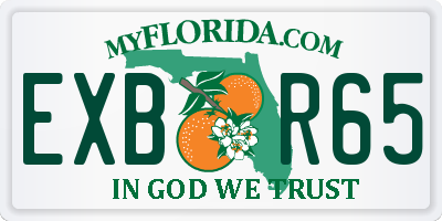 FL license plate EXBR65