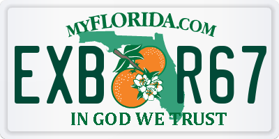 FL license plate EXBR67