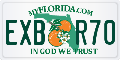 FL license plate EXBR70