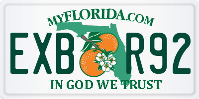 FL license plate EXBR92