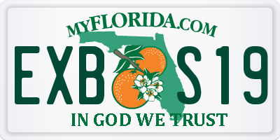 FL license plate EXBS19