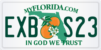 FL license plate EXBS23