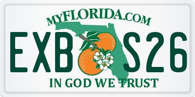 FL license plate EXBS26