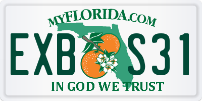 FL license plate EXBS31