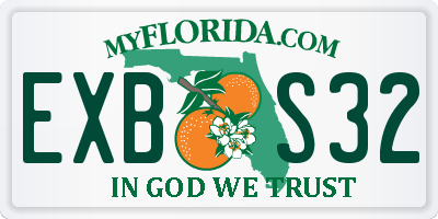 FL license plate EXBS32