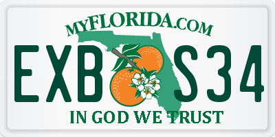 FL license plate EXBS34
