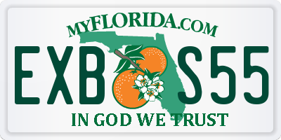 FL license plate EXBS55