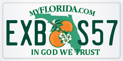 FL license plate EXBS57