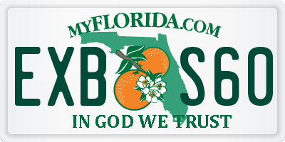 FL license plate EXBS60