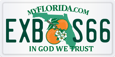 FL license plate EXBS66