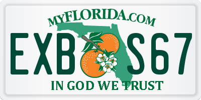 FL license plate EXBS67