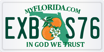 FL license plate EXBS76