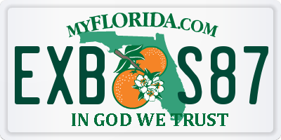 FL license plate EXBS87