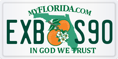 FL license plate EXBS90
