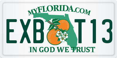 FL license plate EXBT13
