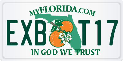 FL license plate EXBT17