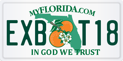 FL license plate EXBT18