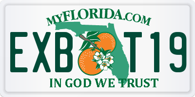 FL license plate EXBT19