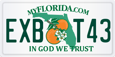 FL license plate EXBT43