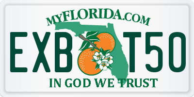 FL license plate EXBT50