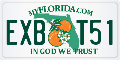 FL license plate EXBT51