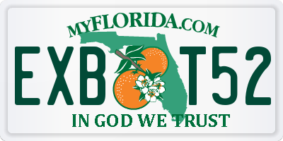 FL license plate EXBT52