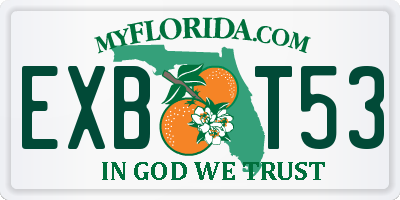 FL license plate EXBT53
