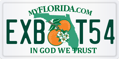 FL license plate EXBT54