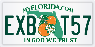 FL license plate EXBT57
