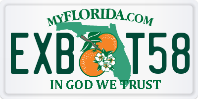 FL license plate EXBT58