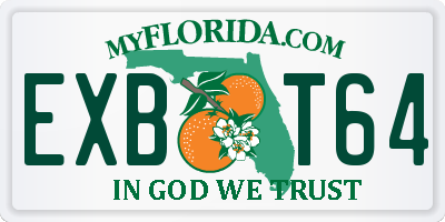 FL license plate EXBT64