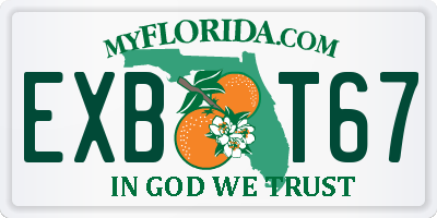 FL license plate EXBT67