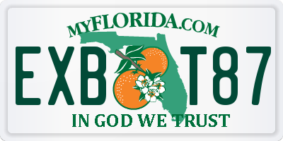 FL license plate EXBT87