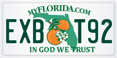 FL license plate EXBT92