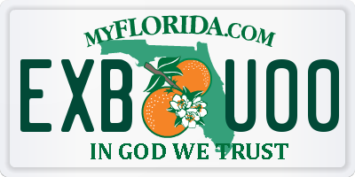 FL license plate EXBU00