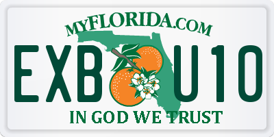 FL license plate EXBU10