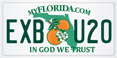 FL license plate EXBU20