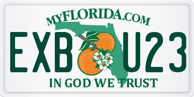 FL license plate EXBU23