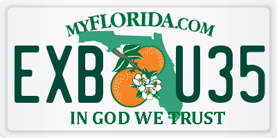 FL license plate EXBU35