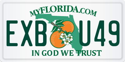 FL license plate EXBU49